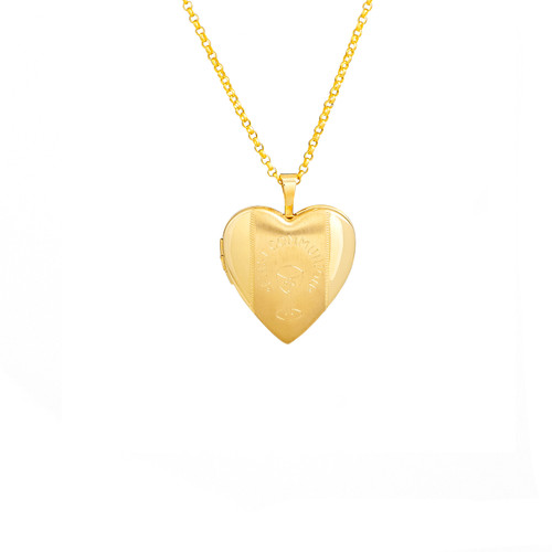Gold Filled 1st Communion 2 Photo Heart Locket 3/4 Inch