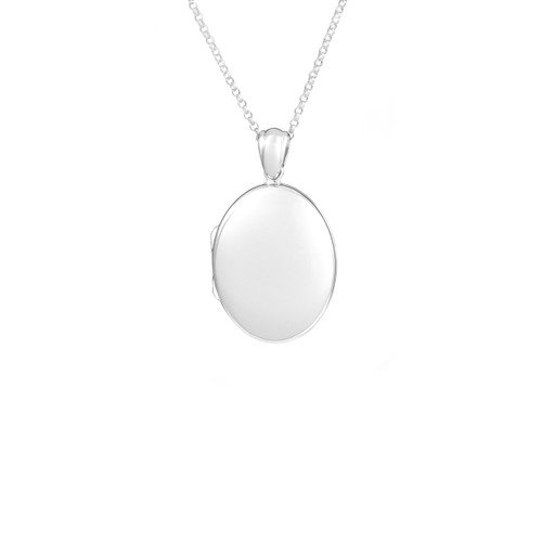Chloe Sterling Silver Engraved Locket Necklace
