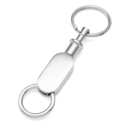 Elegant Engraved Oval Valet Keychain