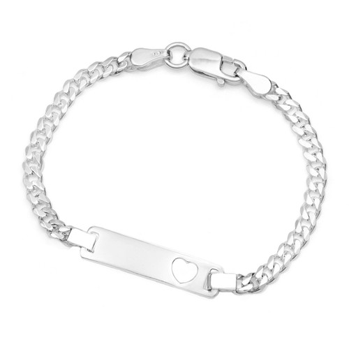 Heart Cut-Out Sterling Silver Engraved Childs Bracelet