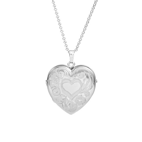 Sterling Silver Heart 4 Photo Personalized Locket