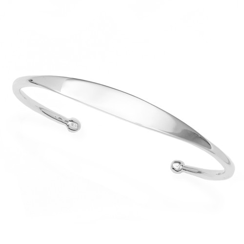 Sterling Silver Engraved Cuff Bangle Bracelet