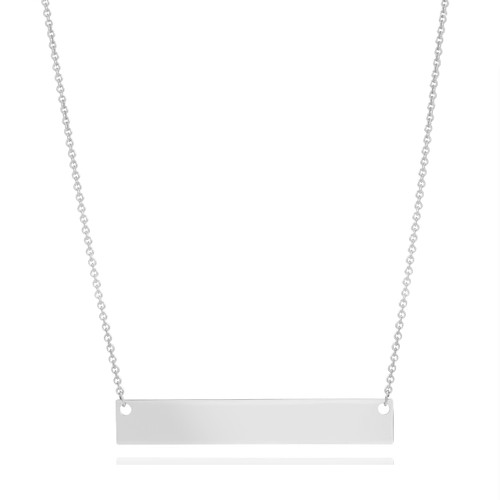 True Elegance Personalized Sterling Silver Bar Necklace