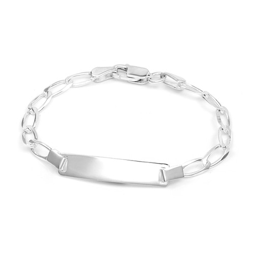 Sterling Silver Childs Engraved Curb Link ID Bracelet 4 1/2-5 Inch