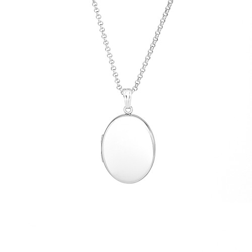 Polished Silver Oval Style Locket