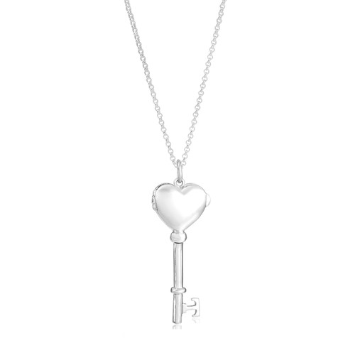 Engraved Sterling Silver Heart Key Locket