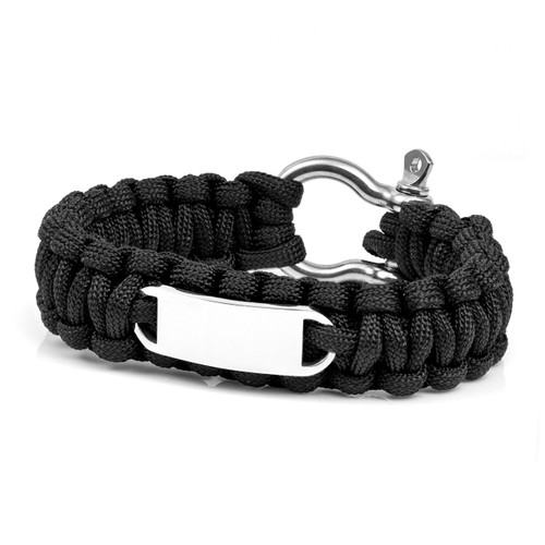Black Paracord Survival Screw Clasp Bracelet LG