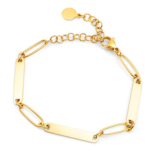Engraved Yellow Gold Bracelet
