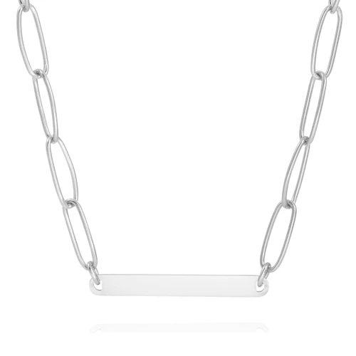 Engraved Silver Necklace