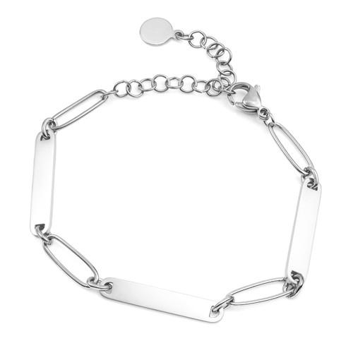 Custom Engraved Three Tag Paper Clip Bracelet