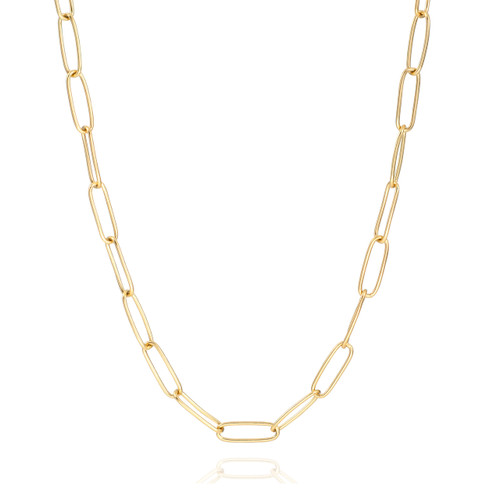 Gold Paper Clip Style  Necklace