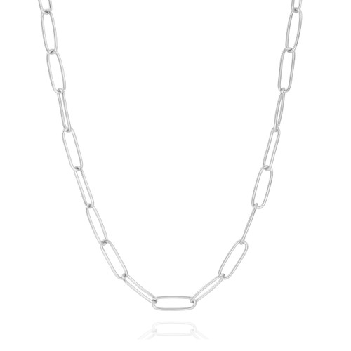 Silver Paper Clip Style Necklace