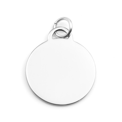 Ari Personalized Silver Round Charm or Pendant