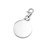 Custom Engraved Round Silver Charm with Lobster Clasp