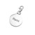 Custom Engraved Round Silver Charm with Lobster Clasp