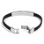 Engraved Black Leather Bracelet for Him or Her