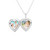 Diamond Blossom Silver Heart Engraved Lockets