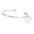 Sterling Cuff Bangle with Engravable Heart Charm