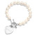 Freshwater Cultured Pearl Engraved Bracelet with Sterling Heart Charm
