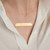 18K Gold Plated Bar Pendant Engraved Necklace