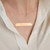 18K Rose Gold Plated Bar Pendant Engraved Necklace