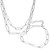 Engraved Silver Paper Clip Style Necklace