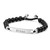 Engraved Black Wood Bead Bracelet for Men