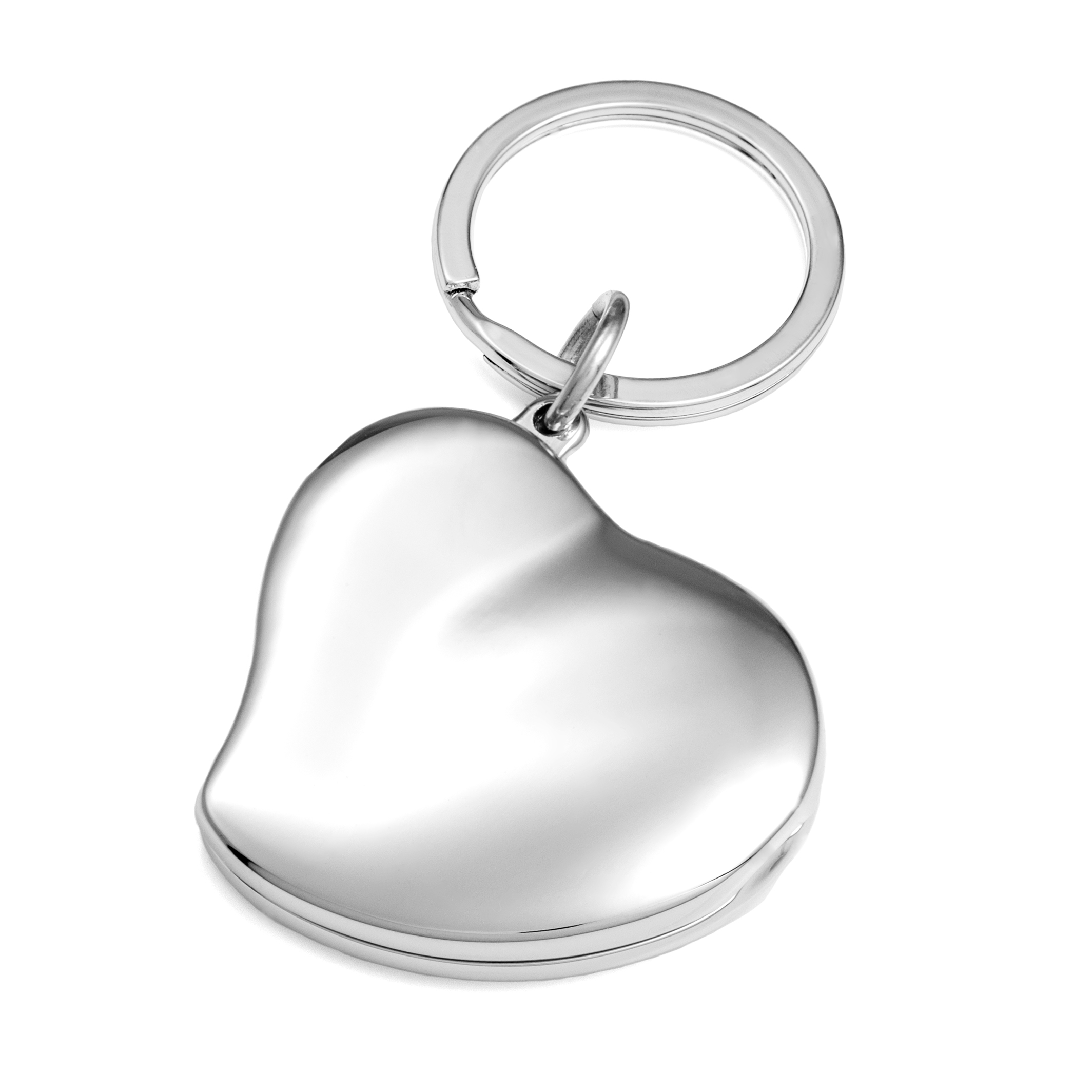 Two Photo Heart Locket Custom Engraved Keychain