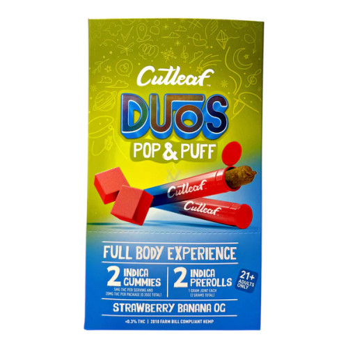 Cutleaf DUOs Pop & Puff Strawberry Banana OG  Indica
