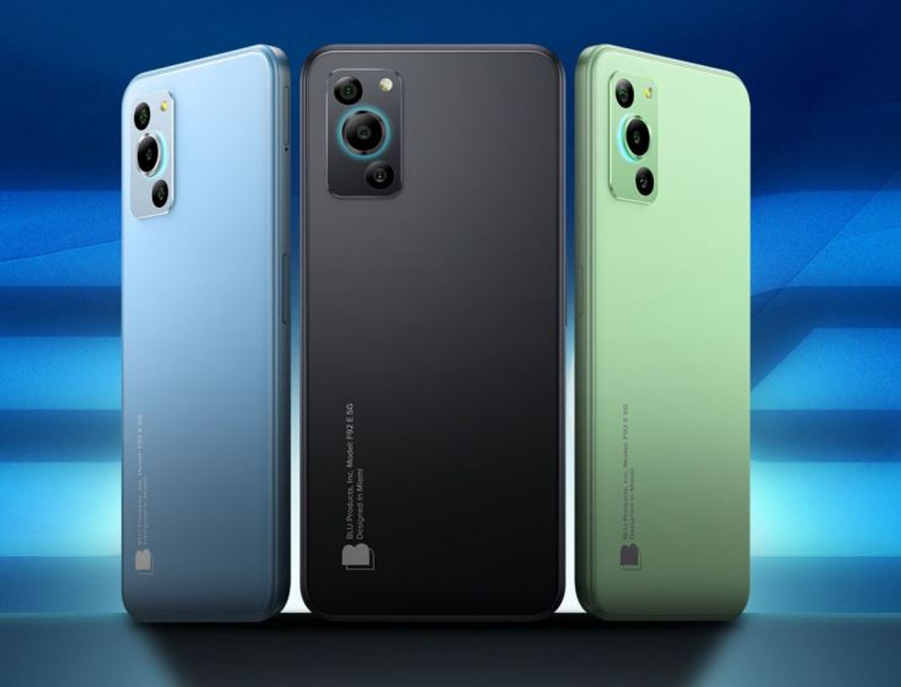BLU F92e 5G Android Smartphone Black Green Blue