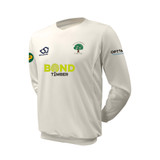Junior Long Sleeve Cricket Slipover -WHITWA