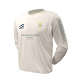 Junior Long Sleeve Cricket Slipover -CHERT