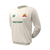 Junior Long Sleeve Cricket Slipover -WHITSCC