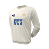 Junior Long Sleeve Cricket Slipover (under 18)-CHERRY
