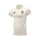 Junior Short Sleeve Cricket Shirt (Senior Sizing)- Cream Playing Kit Bundle -TKMCC