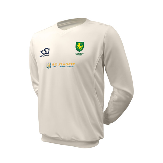 Junior Long Sleeve Cricket Slipover -DOWNEND