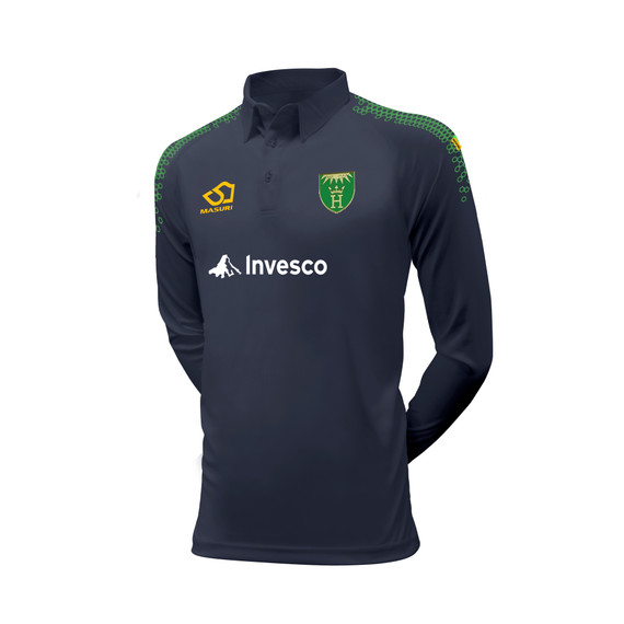 Long Sleeve Coloured Cricket Shirt-HENLEY