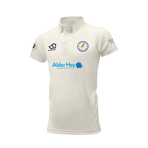 Junior Short Sleeve Cricket Shirt-WHITEF
