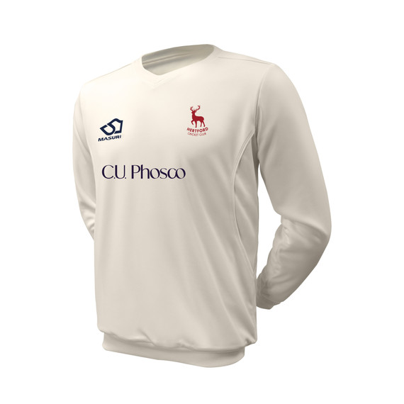 Junior Long Sleeve Cricket Slipover -HERTFD
