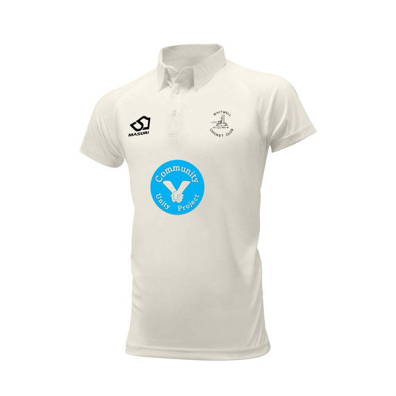 Mens Short Sleeve Cricket Shirt-WHITW