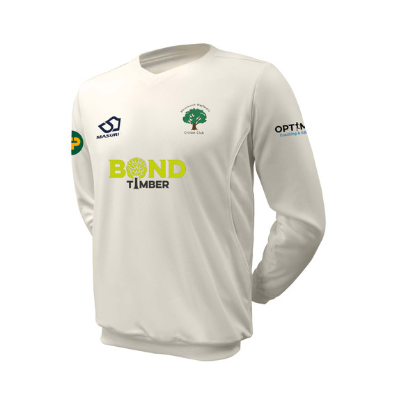 Long Sleeve Cricket Slipover -WHITWA