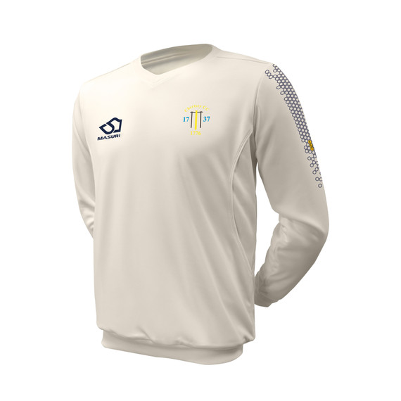 Junior Long Sleeve Cricket Slipover -CHERT