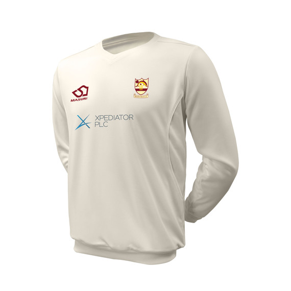 Junior Long Sleeve Cricket Slipover -BRAIN