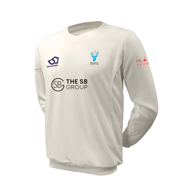 Junior Long Sleeve Cricket Slipover -BRACK