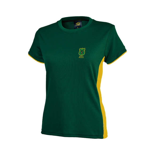 Women's Green/ Yellow Training T-Shirt-WELROUND