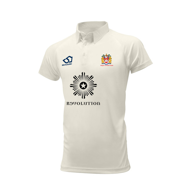 Mens Short Sleeve Cricket Shirt-WIGAN