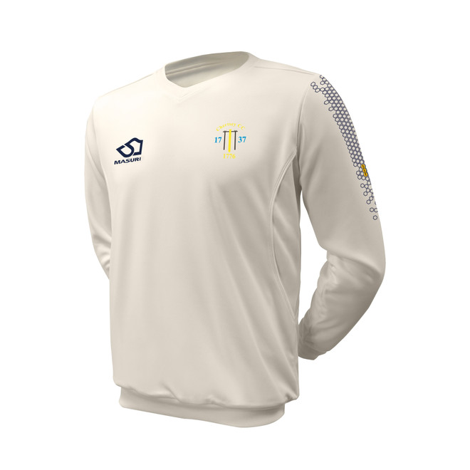 Junior Long Sleeve Cricket Slipover -CHERT