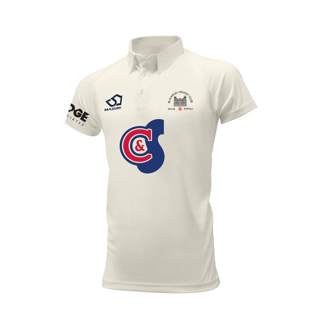 Mens Short Sleeve Cricket Shirt - Left Handed Batter  - BLKRC