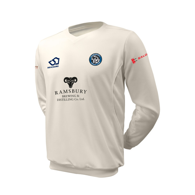 Junior Long Sleeve Cricket Slipover -RAMS