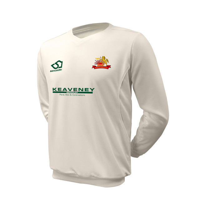 Junior Long Sleeve Cricket Slipover -WHITSCC